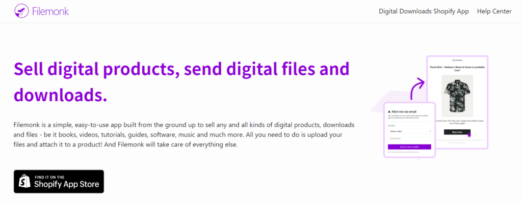 Sell digital products, send digital files and downloads.